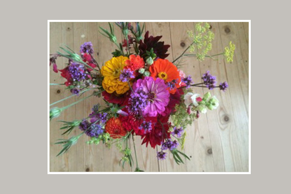 Summer funeral posy