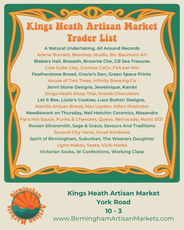 We love being a part of Kings Heath, and this Sunday we’ll be joining other businesses on our stall at The Artisan Market in York Road.
 
It’s Dying Matters Awareness Week and the sun will be shining - so what better time to come and have some death chat with us!

We look forward to seeing you ❤️
#dyingmattersweek #dyingmattersawarenessweek